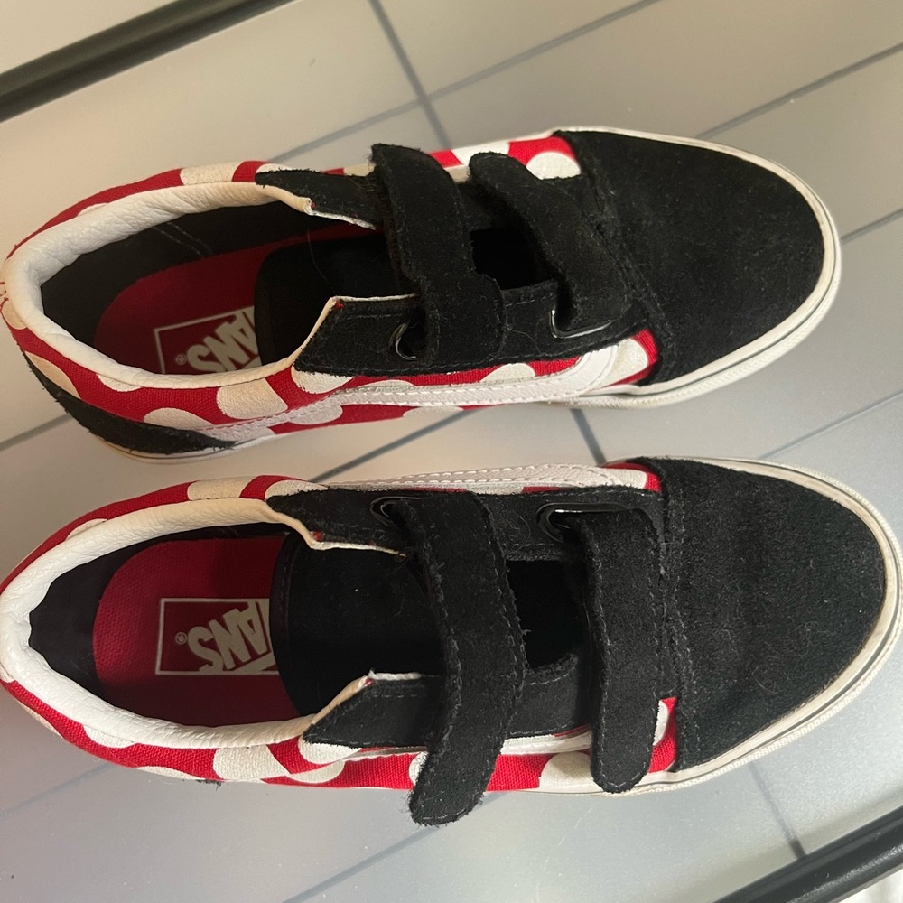 Vans kids sneakers-red polka dot, size 2